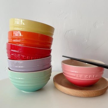 LE法國同款餐具耐高溫漸變陶瓷質感漸變多色飯碗彩色小碗喬遷禮物