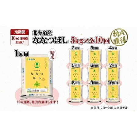 ふるさと納税 定期便 10ヵ月連続10回 北海道産 ななつぼし 精米 5kg 米 特A 白米 お取り寄せ ごはん 道産米 ブランド米 5キロ おまとめ買い お.. 北海道倶知安町