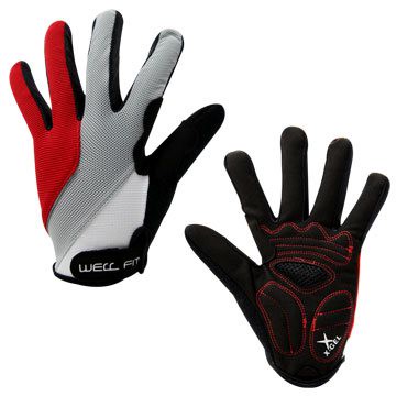 [WELL FIT 威飛客] X-GEL 吸排 全指自行車專業手套 - 紅色