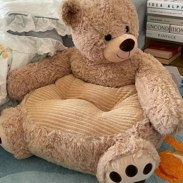 楓林宜居 小熊沙發網紅榻榻米毛絨坐墊兒童座椅可愛卡通軟墊懶人沙發椅批發