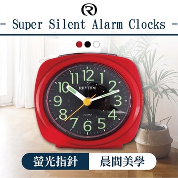 RHYTHM日本麗聲 經典造型漸進鬧鈴貪睡夜燈鬧鐘(薔薇紅)/9.8cm