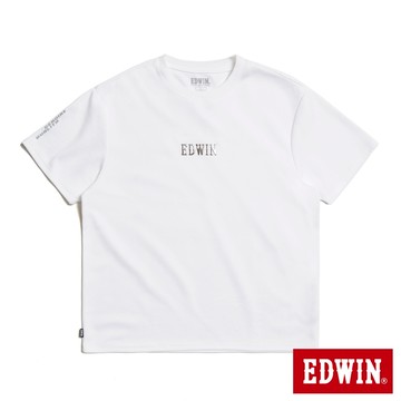 EDWIN 男款 吸濕排汗液態金屬短袖T恤(白色)