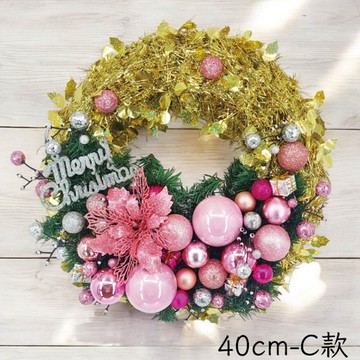 40CM雷射絲聖誕花圈 32988-C