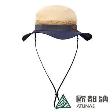 【ATUNAS 歐都納】中性款防曬抗UV透氣遮陽休閒圓盤帽A1AHFF03N卡其/深藍/防潑水/戶外旅遊/登山健行/露營