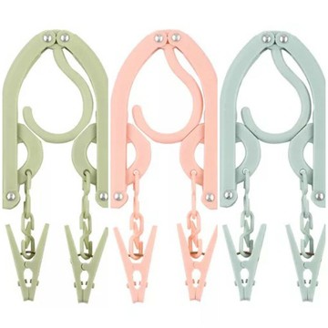 【野峰戶外】折疊衣架 旅行衣架 晒衣夾 衣架 衣夾 一次滿足 5入/10入一組