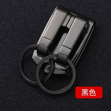 皮帶扣圈 男士腰掛穿皮帶鑰匙扣汽車鑰匙掛件 雙環腰帶鑰匙鏈高檔 AGXI
