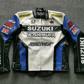 國產SUZUKI皮衣 機車騎行服騎士機車服 越野防風保暖賽車服復古 RWXX