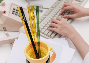 3色禮物  耐用飲管扁形Tritan 透明咖啡吸管 可熱飲環保 附送毛刷