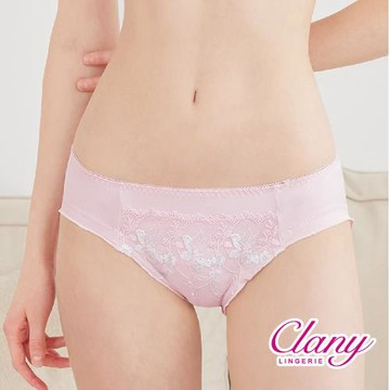 【可蘭霓Clany】 幸福升級 刺繡中腰舒適M-XL內褲 柔霧粉 3026-31