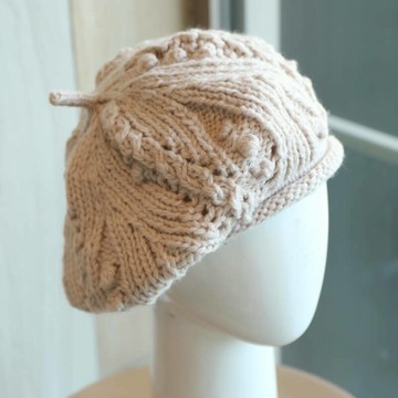 秋冬日系卷邊手工貝雷帽928859