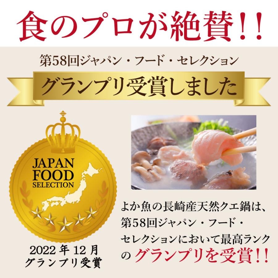 お歳暮 ギフト 長崎産天然クエ鍋とクエ刺身セット 2〜3人前 クエだしの素付き クエ鍋 クエ刺身 お取り寄せグルメ ギフト