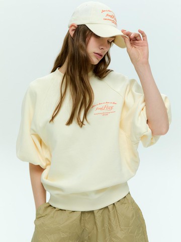 LOVE PRINT SWEATSHIRT [Buttery Yellow][NAVY]