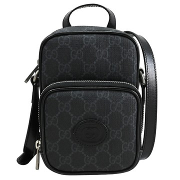 GUCCI 672952 Interlocking G 經典印花兩用記者包.黑