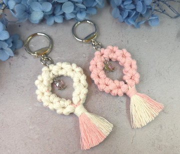 花圈棉繩包包掛飾 鑰匙圈