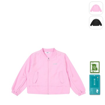 【FILA】KIDS 女童款 防潑水機能 平織外套-粉色 5JKY-8312-PK