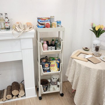 ins小推車置物架落地多層收納架可移動臥室宿舍床頭零食儲物架子