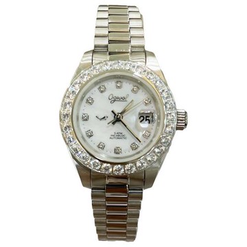 Ogival 愛其華蠔式珍珠母貝晶鑽機械女錶/28mm(303271DLW)