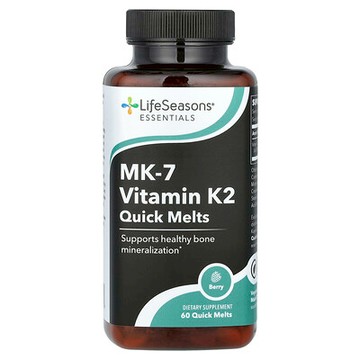 LifeSeasons, Essential，MK-7 維生素 K2，速溶片，漿果味，100 微克，60 片速溶片