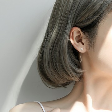 925純銀耳環女長款耳線新款潮氣質花朵超仙小櫻花高級感耳飾