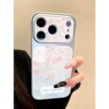 ✨iPhone手機殼✨粉藍碎花簡約蘋果17pro手機殼適用于iPhone16爆款15防摔13/14可愛