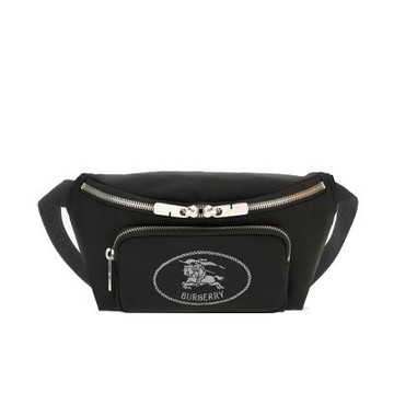 BURBERRY Orkney戰馬LOGO尼龍腰包(黑色)