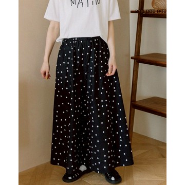 【POU DOU DOU】黑色點點隨機圓點印花褲 PPV38225
