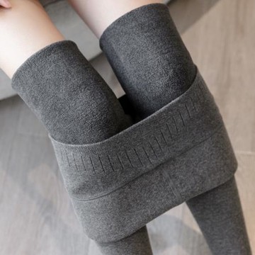 打底褲女外穿2025年秋冬保暖加絨加厚緊身仿羊絨螺紋高腰一體棉褲