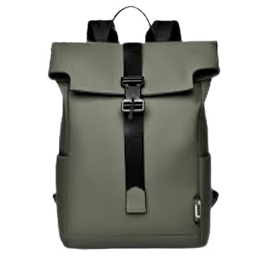 好背客howback 韓風潮流防潑水翻蓋磁扣 上班通勤旅行電腦後背包  15吋  軍綠色