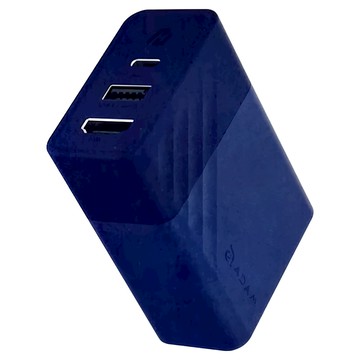 ADAM elements 亞果元素 GaN Hub 65W 氮化鎵影像傳輸電源供應器 藍色  支援HDMI影像傳輸  附贈多國轉接頭  1個