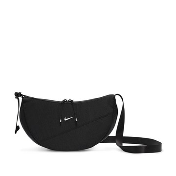 NIKE 耐吉 時尚百搭 日常包 半月包 男女側背包-黑色 NK AURA CRESCENT CROSSBODY-HQ4370010