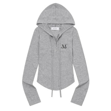 韓國 MUCENT RUEN SIGNATURE SLIM HOOD T 修身連帽上衣 灰色 GRAY
