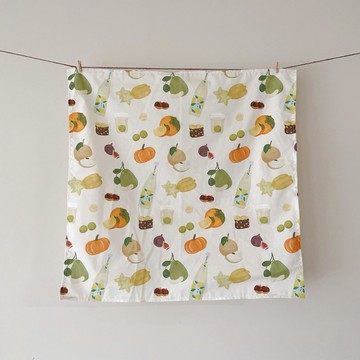美味小食堂系列 / 豐收果實萬用方巾、風呂敷包巾 / 53x53cm