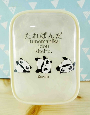 【震撼精品百貨】たれぱんだ 趴趴熊 透明化妝包-白 震撼日式精品百貨