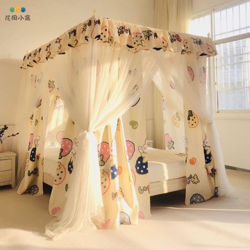 免運 蚊帳 睡簾 加厚遮光 落地蚊帳 家用臥室2025新款免安裝加厚加粗支架桿兒童遮光防塵床幔 可開發票 全館八折 工廠現貨直銷 新品特價 h1097