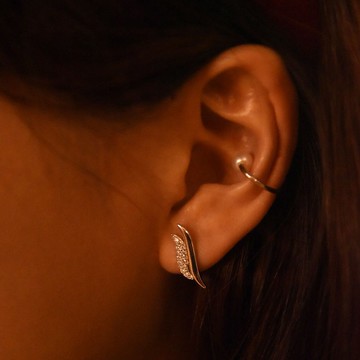 緞光雙弧線純銀耳環 (兩色可選) | The Dressing Room