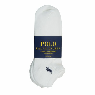Polo Ralph Lauren RL 熱銷刺繡小馬踝襪-6件組-白色