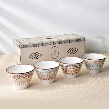 Homely Zakka 法式經典風陶瓷4件式飯碗組_2款任選 - 波西米亞風