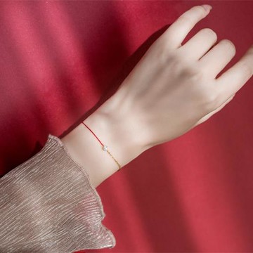 (免運)彩金鉆石蛇年本命年小紅繩手鏈女生細鈦鋼精致手繩新年情人節禮物