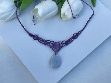 Macrame 紫玉 紫水晶 編織 頸鍊