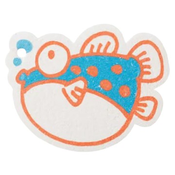 SHIMOYAMA 新款膨脹木漿棉海綿 河豚 小貨  1入  1個