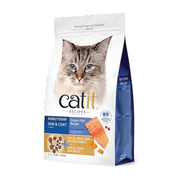 Catit嘿卡堤 三鮮凍乾糧-皮毛養護貓海魚配方 10LB｜ 4.5KG (YCI445396)(購買二件贈送寵喵樂-貓草玩具*1個隨機出貨)