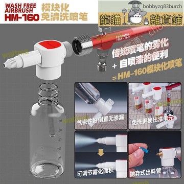 精品快銷 『A15』店長推薦喵匠免洗噴筆 模型上色彩繪紋身噴塗工具模塊化免清洗噴筆 hm160    全