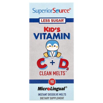Superior Source, 兒童維生素 C + D Clean Melts，90 片即溶片