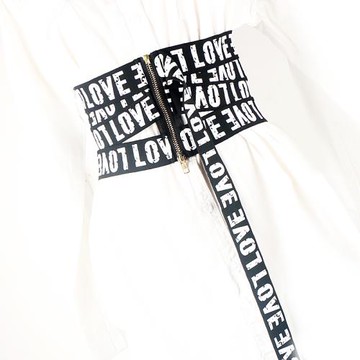 設計感字母寬腰帶女配襯衫連衣裙子韓版百搭松緊裝飾腰封收腰配飾