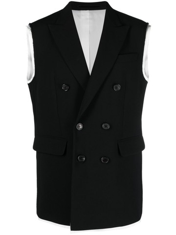 Dsquared2 - double-breasted waistcoat - men - Polyester/Polyurethane/Polyester - 52 - Black