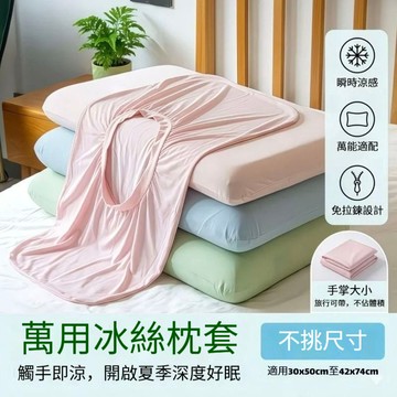 新品推薦 冰絲枕頭套 枕頭套 涼感枕頭套 冰絲枕套 涼感枕套 透氣涼爽 枕芯保護套 素色枕頭套 枕頭保潔墊 信封式枕套