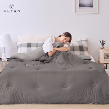 【DUYAN 竹漾】Heat Fi 超柔針織抗菌雲朵棉被(雙人) / 雲灰銀河