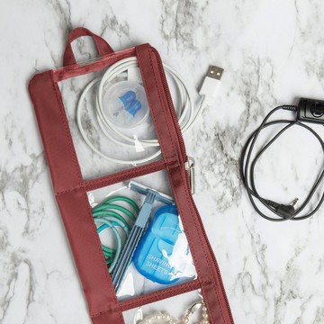 【TRAVELON】雙色飾品收納袋2入(黑紅) | 飾品袋 飾品收納