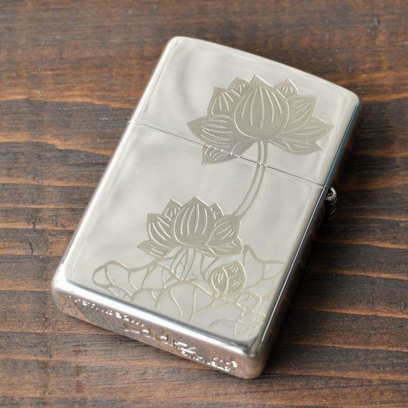 純銀 ZIPPO 和柄 蓮柄 シルバー ジッポライター 花柄 蓮 和風 高級 スターリングシルバー | LINEショッピング