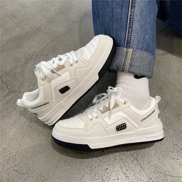 校園風學生ins潮百搭軟底小白鞋女春夏透氣輕便運動休閑滑板鞋男